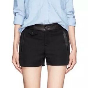 rag & bone tatiana black lamb leather trim shorts